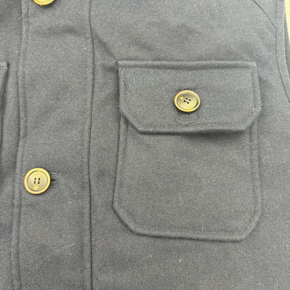 Rainforest Vest Mens L Navy Down Quilted Lined Membrane System Button Full Zip - Picture 4 of 11